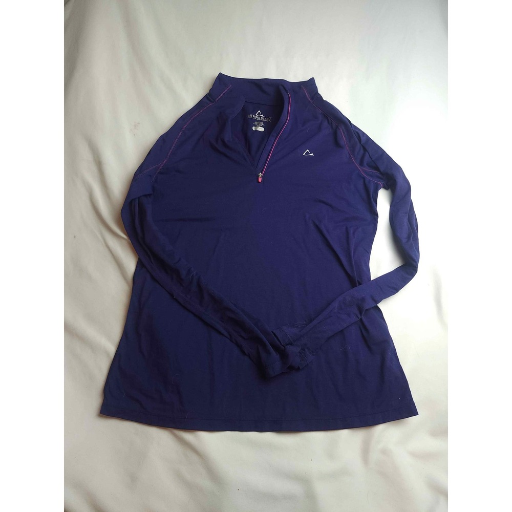 Paradox Merino Blend Womens Purple Quarter Zip Base Layer Top Large